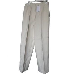 & Other Stories Capsule High Waist White Wool Blend Pants